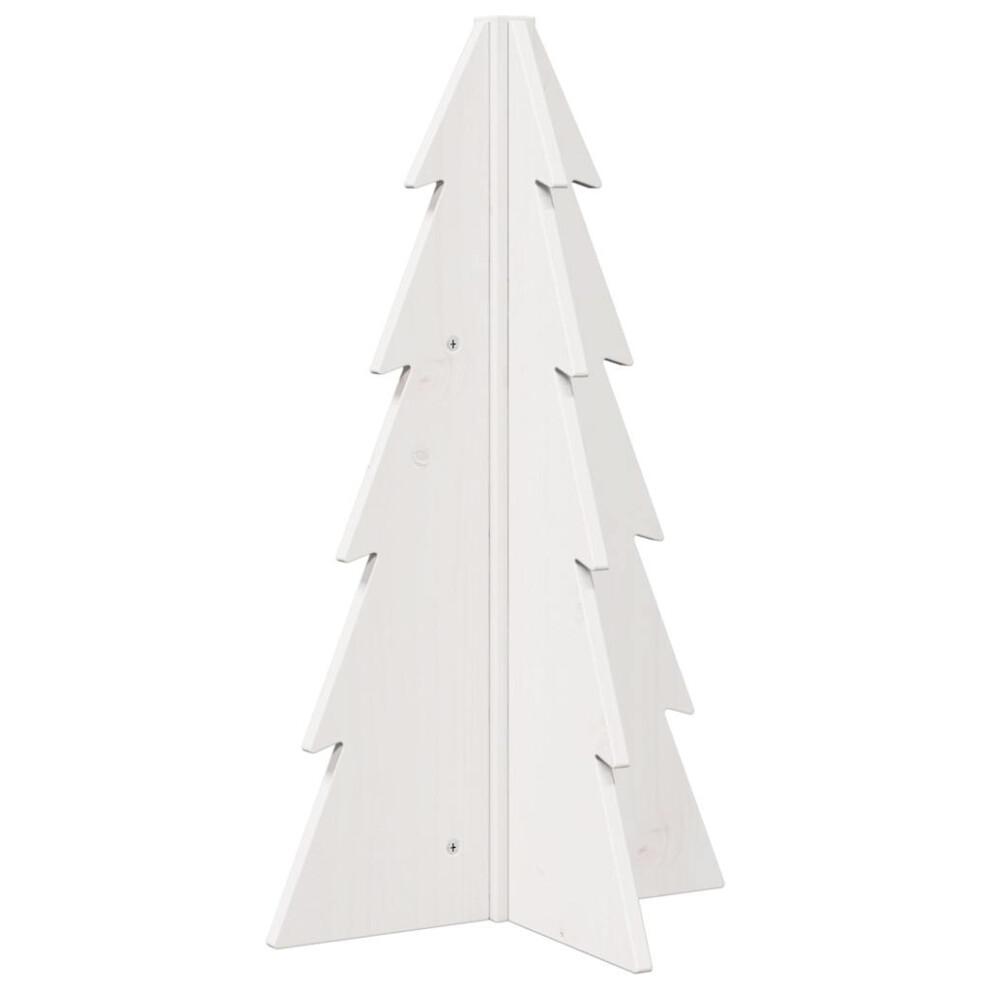 Vidaxl (, 69.5 Cm) Wooden Christmas Tree For Decoration Assemble Xmas Tree Solid Wood Pine White