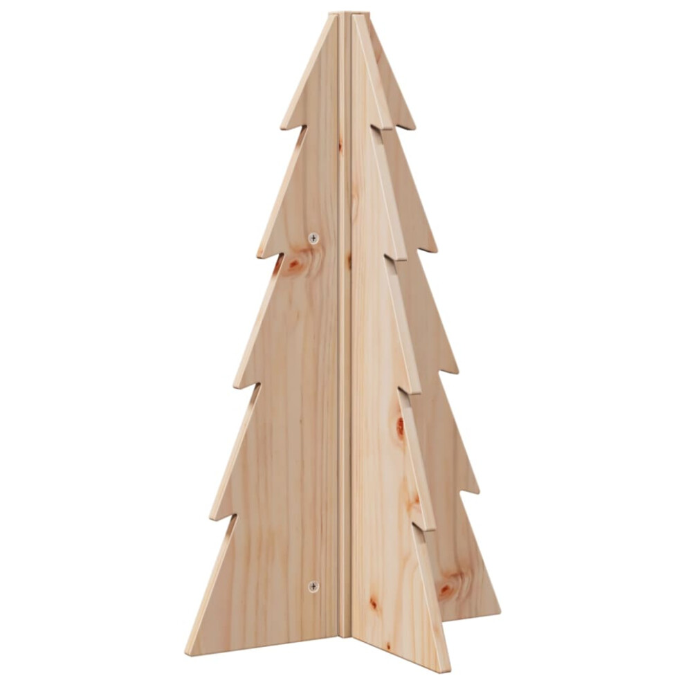 Vidaxl (Natural, 69.5 Cm) Wooden Christmas Tree For Decoration Assemble Xmas Tree Solid Wood Pine Brown