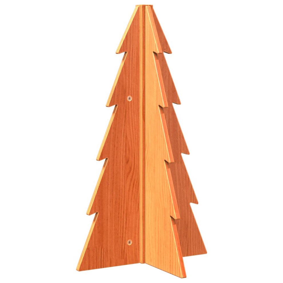 (wax brown, 69.5 cm) vidaXL Wooden Christmas Tree for Decoration Assemble Xmas Tree Solid Wood Pine