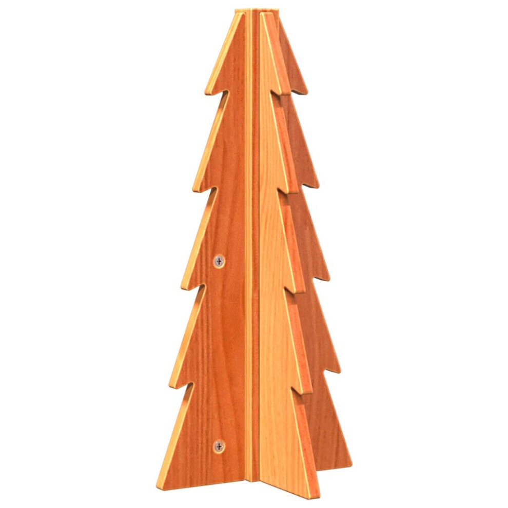 Vidaxl (Wax 49 Cm) Wooden Christmas Tree For Decoration Assemble Xmas Tree Solid Wood Pine Brown