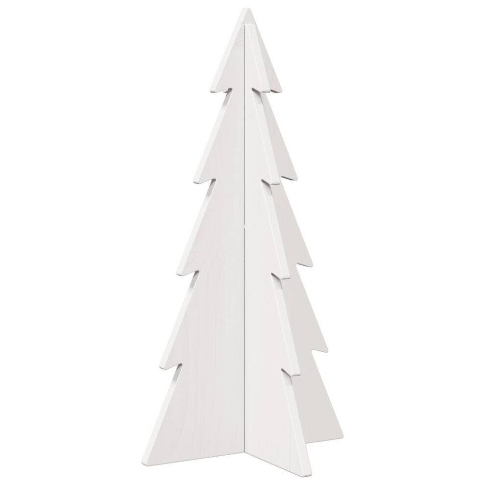 (white, 59.5 cm) vidaXL Wooden Christmas Tree for Decoration Xmas Tree Solid Wood Pine