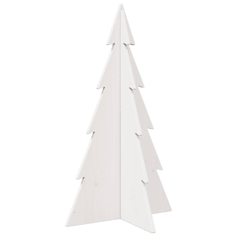 (white, 80 cm) vidaXL Wooden Christmas Tree for Decoration Xmas Tree Solid Wood Pine