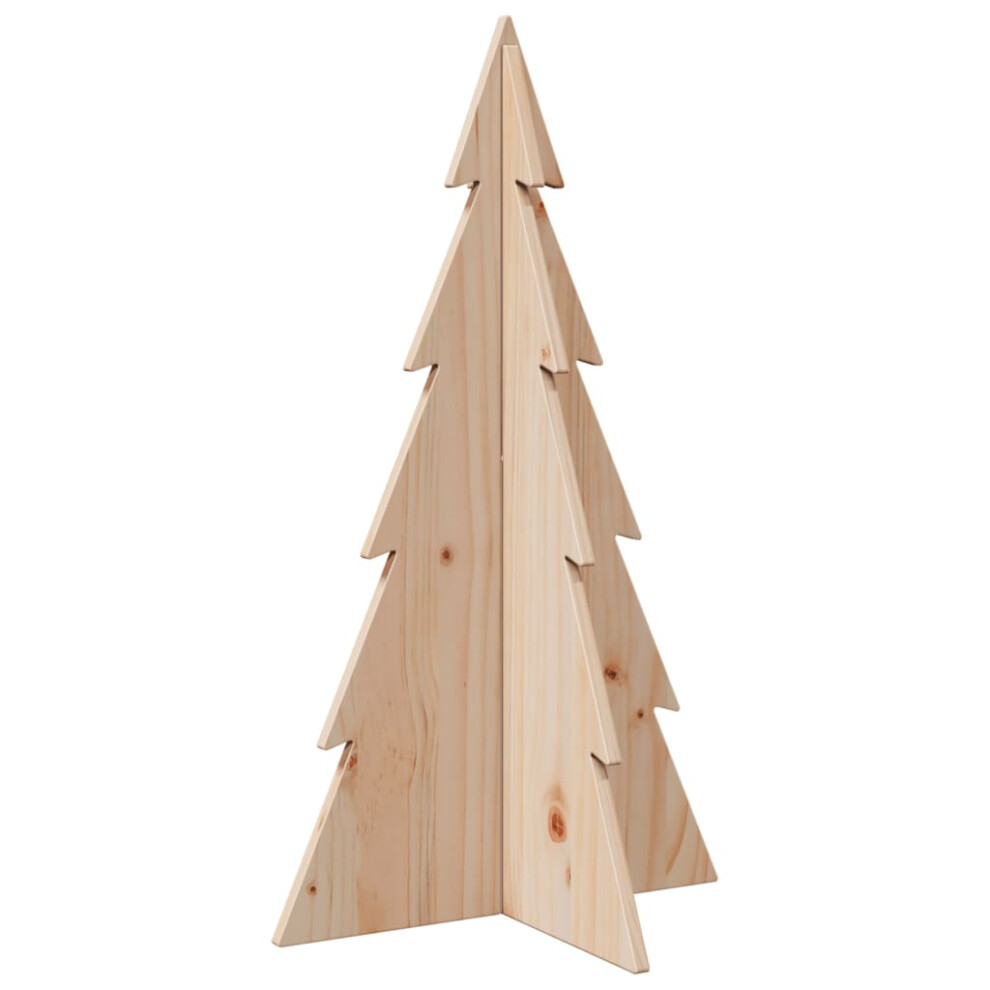 (natural, 80 cm) vidaXL Wooden Christmas Tree for Decoration Xmas Tree Solid Wood Pine