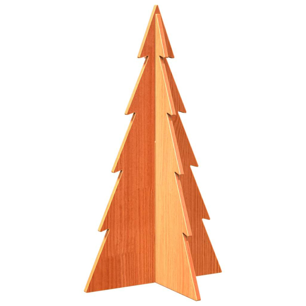 Vidaxl (Wax Brown, 80 Cm) Wooden Christmas Tree For Decoration Xmas Tree Solid Wood Pine