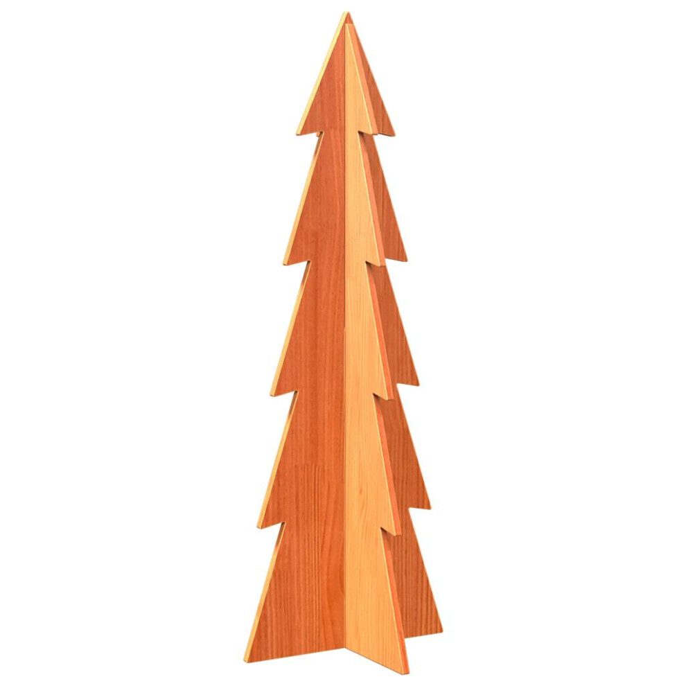 (wax brown, 112 cm) vidaXL Wooden Christmas Tree for Decoration Xmas Tree Solid Wood Pine