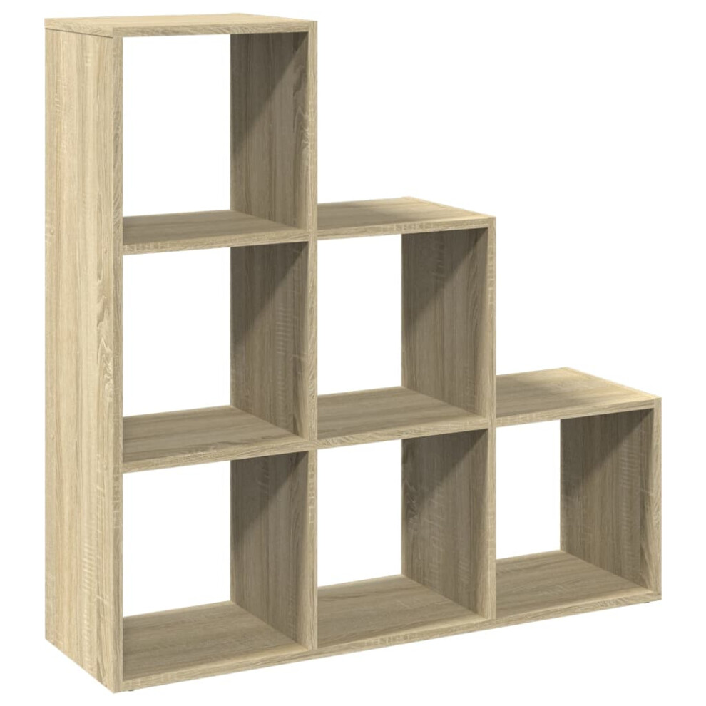 (sonoma oak, 99 x 29 x 99 cm) vidaXL Room Divider Bookcase Storage Shelf Book Rack Bookshelf Engineered Wood