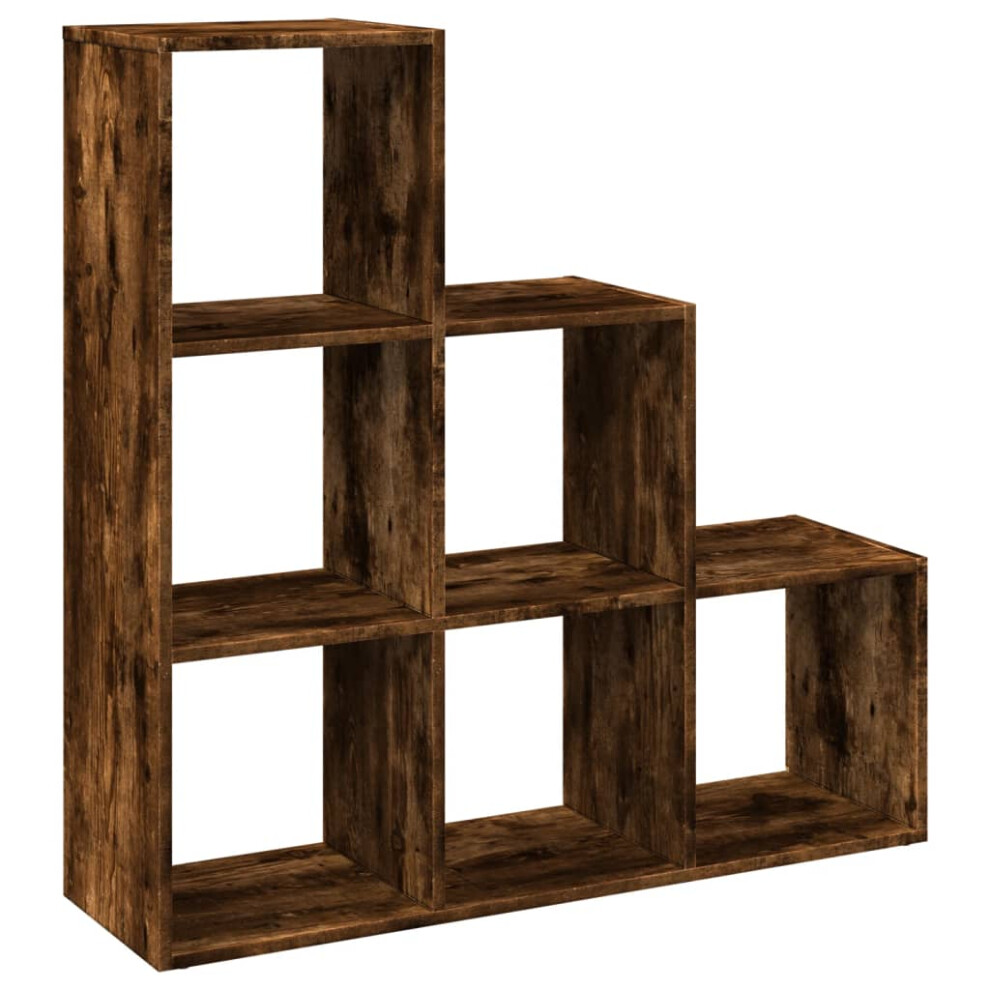 (smoked oak, 99 x 29 x 99 cm) vidaXL Room Divider Bookcase Storage Shelf Book Rack Bookshelf Engineered Wood