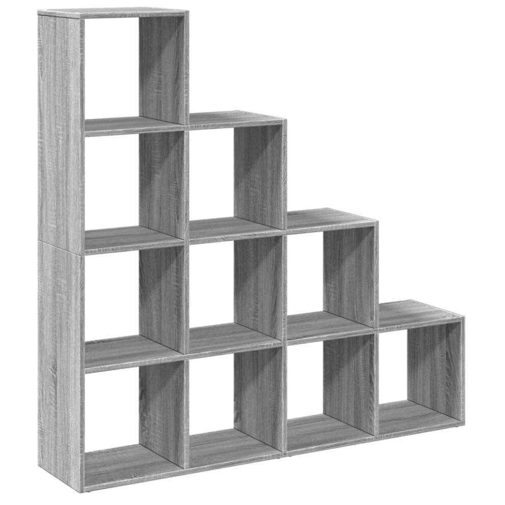 (grey sonoma, 131,5 x 29 x 131,5 cm) vidaXL Room Divider Bookcase Storage Shelf Book Rack Bookshelf Engineered Wood