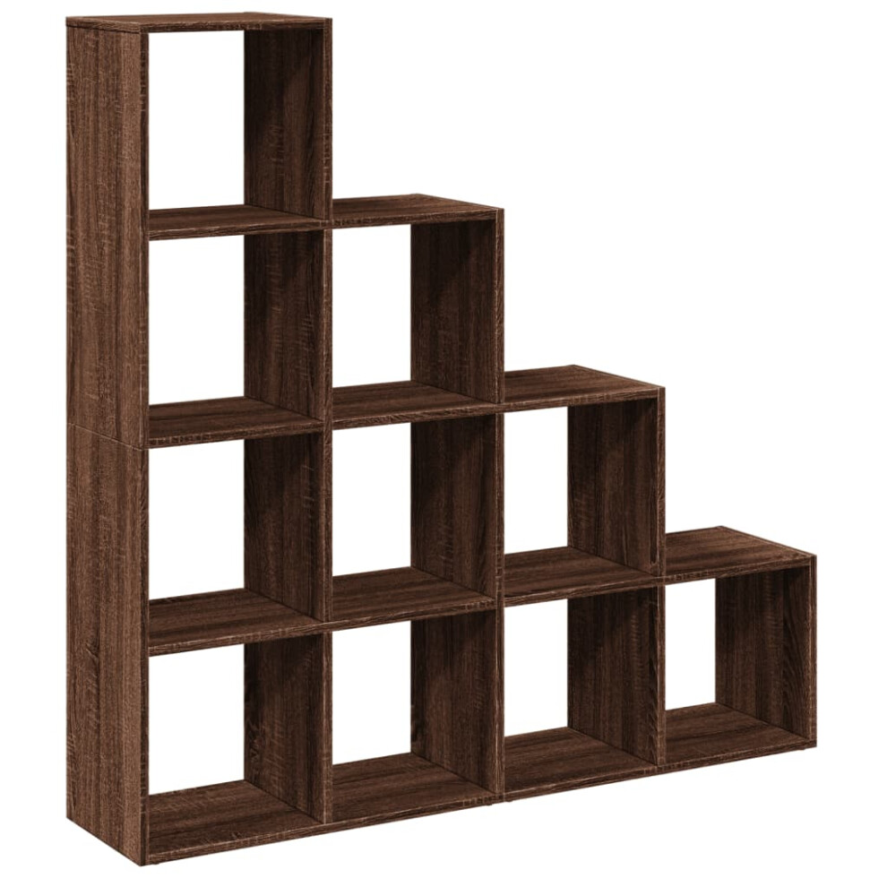 (brown oak, 131,5 x 29 x 131,5 cm) vidaXL Room Divider Bookcase Storage Shelf Book Rack Bookshelf Engineered Wood