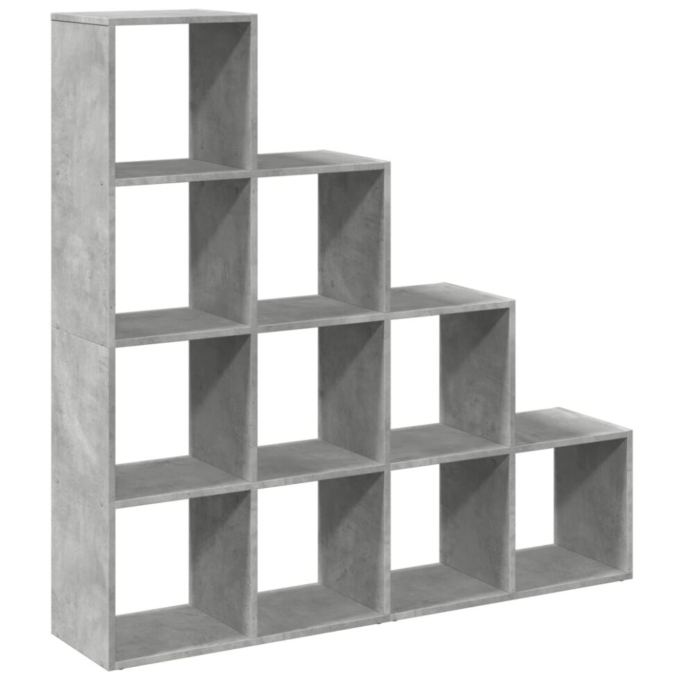 (concrete grey, 131,5 x 29 x 131,5 cm) vidaXL Room Divider Bookcase Storage Shelf Book Rack Bookshelf Engineered Wood