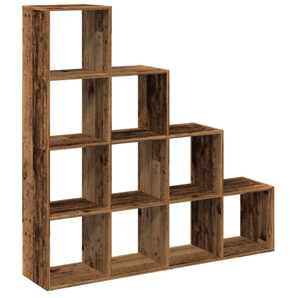 (old wood, 131,5 x 29 x 131,5 cm) vidaXL Room Divider Bookcase Storage Shelf Book Rack Bookshelf Engineered Wood