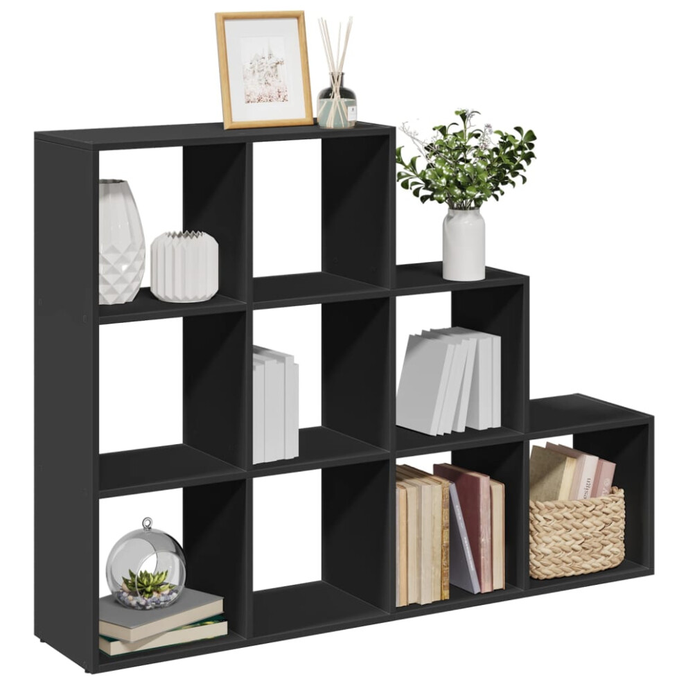 (black, 137,5 x 29 x 103,5 cm) vidaXL Room Divider Bookcase Storage Shelf Book Rack Bookshelf Engineered Wood