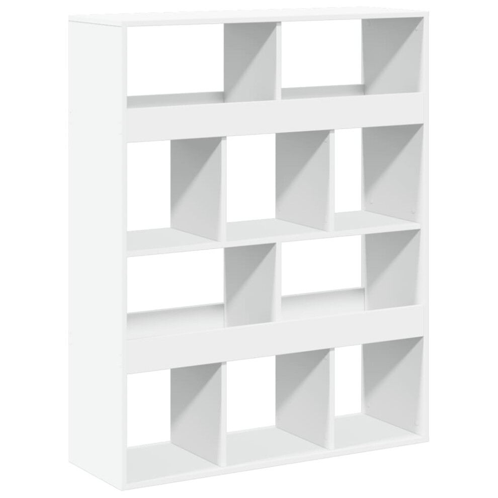 Vidaxl (, 100 X 33 X 125.5 Cm) Room Divider Privacy Screen Bookcase Bookshelf Engineered Wood White