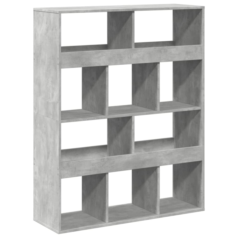 (concrete grey, 100 x 33 x 125.5 cm) vidaXL Room Divider Privacy Screen Bookcase Bookshelf Engineered Wood