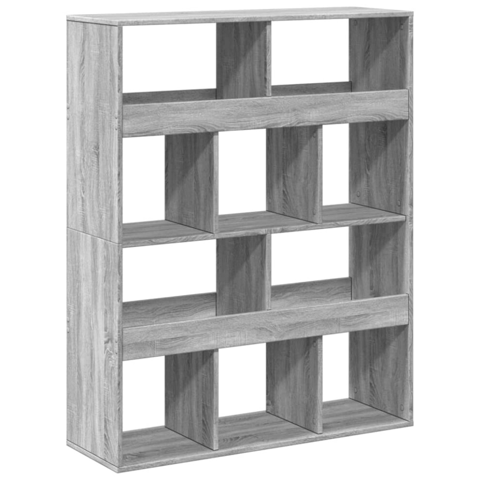 (grey sonoma, 100 x 33 x 125.5 cm) vidaXL Room Divider Privacy Screen Bookcase Bookshelf Engineered Wood