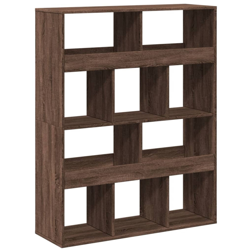 (brown oak, 100 x 33 x 125.5 cm) vidaXL Room Divider Privacy Screen Bookcase Bookshelf Engineered Wood