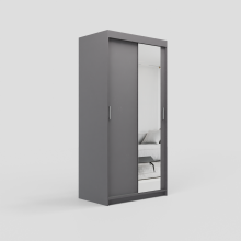 (120cm /+4 drawers, Grey) ELUKS Modern Sliding Door Wardrobe OVI