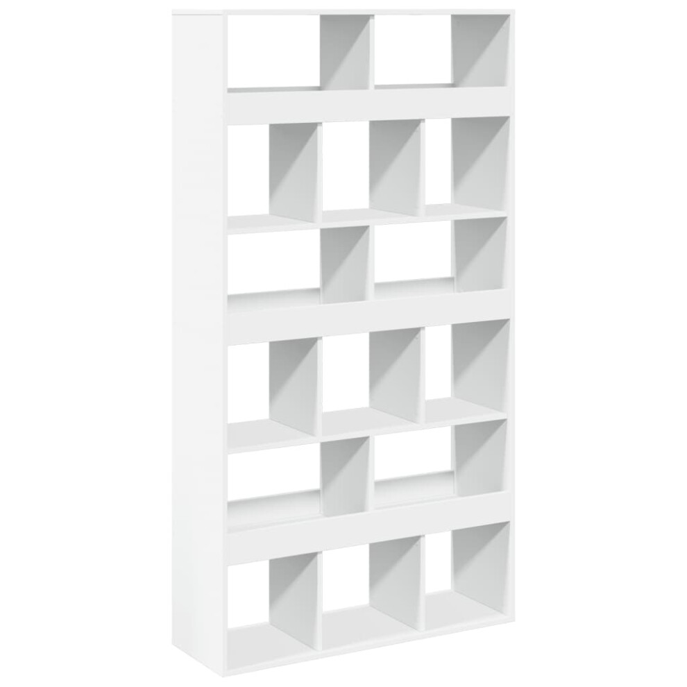 (white, 100 x 33 x 187.5 cm) vidaXL Room Divider Privacy Screen Bookcase Bookshelf Engineered Wood