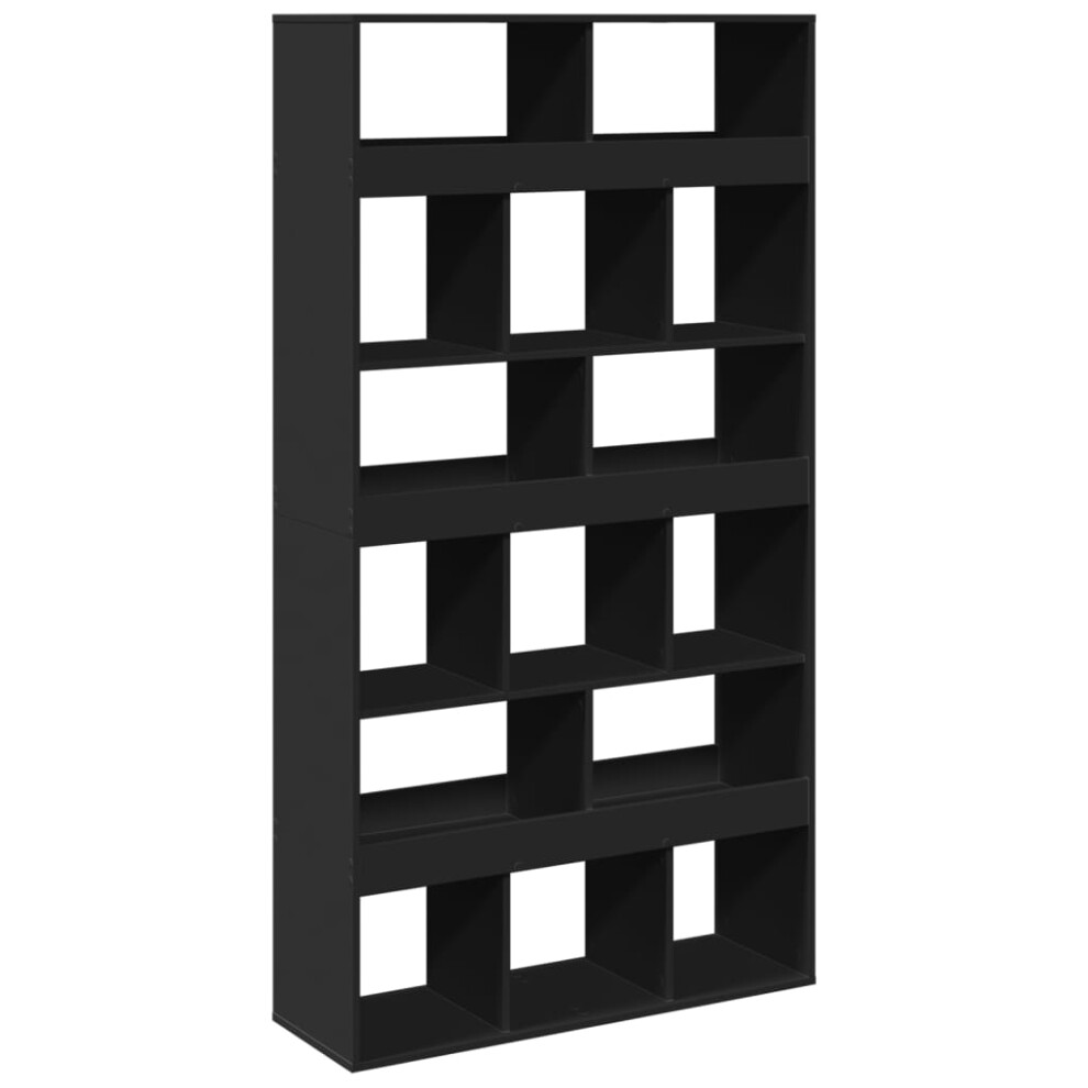 Vidaxl (, 100 X 33 X 187.5 Cm) Room Divider Privacy Screen Bookcase Bookshelf Engineered Wood Black