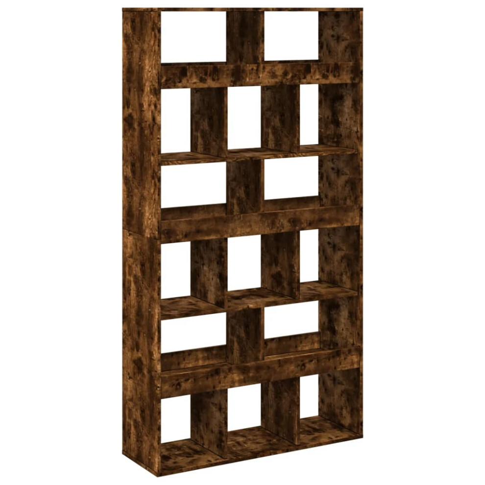 (smoked oak, 100 x 33 x 187.5 cm) vidaXL Room Divider Privacy Screen Bookcase Bookshelf Engineered Wood