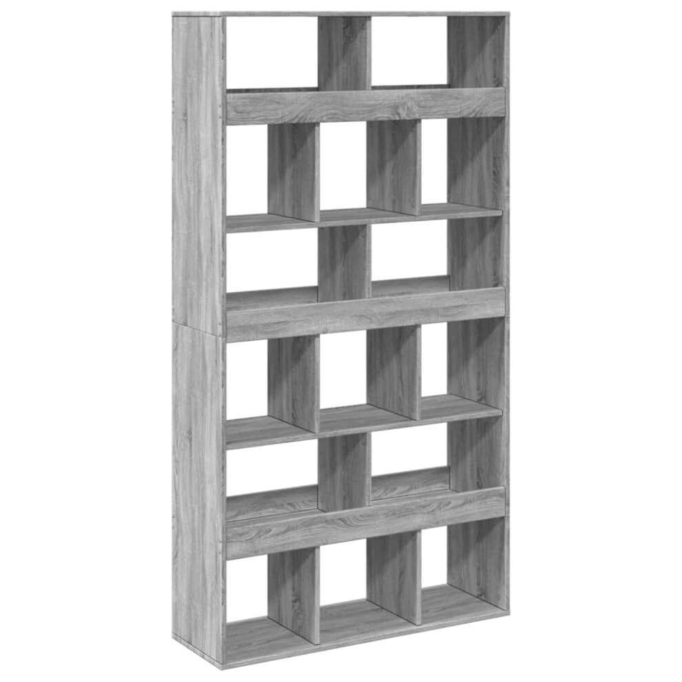 Vidaxl ( Sonoma, 100 X 33 X 187.5 Cm) Room Divider Privacy Screen Bookcase Bookshelf Engineered Wood Grey