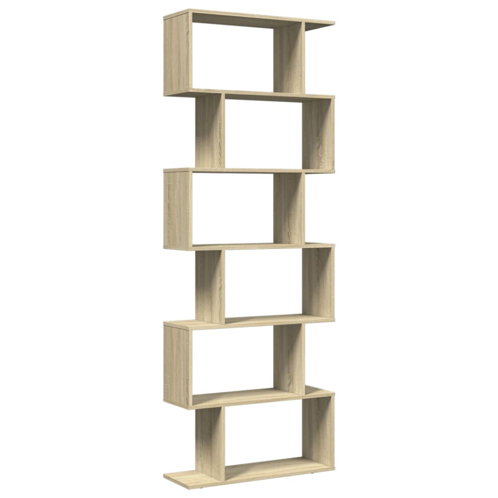 (sonoma oak, 70 x 24 x 193 cm) vidaXL Room Divider Bookcase 6-Tier Shelf Bookshelf Engineered Wood