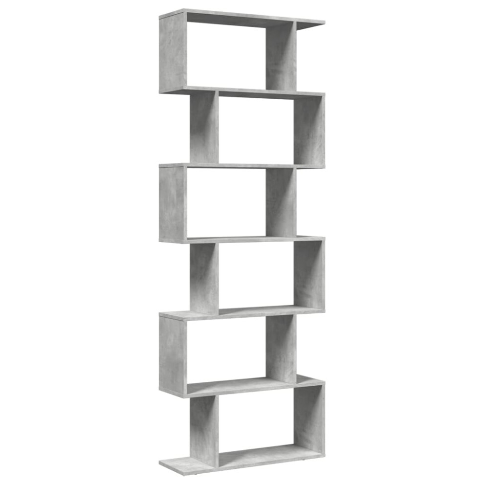 Vidaxl (Concrete 70 X X 193 Cm) Room Divider Bookcase 6-Tier Shelf Bookshelf Engineered Wood Grey Size 24