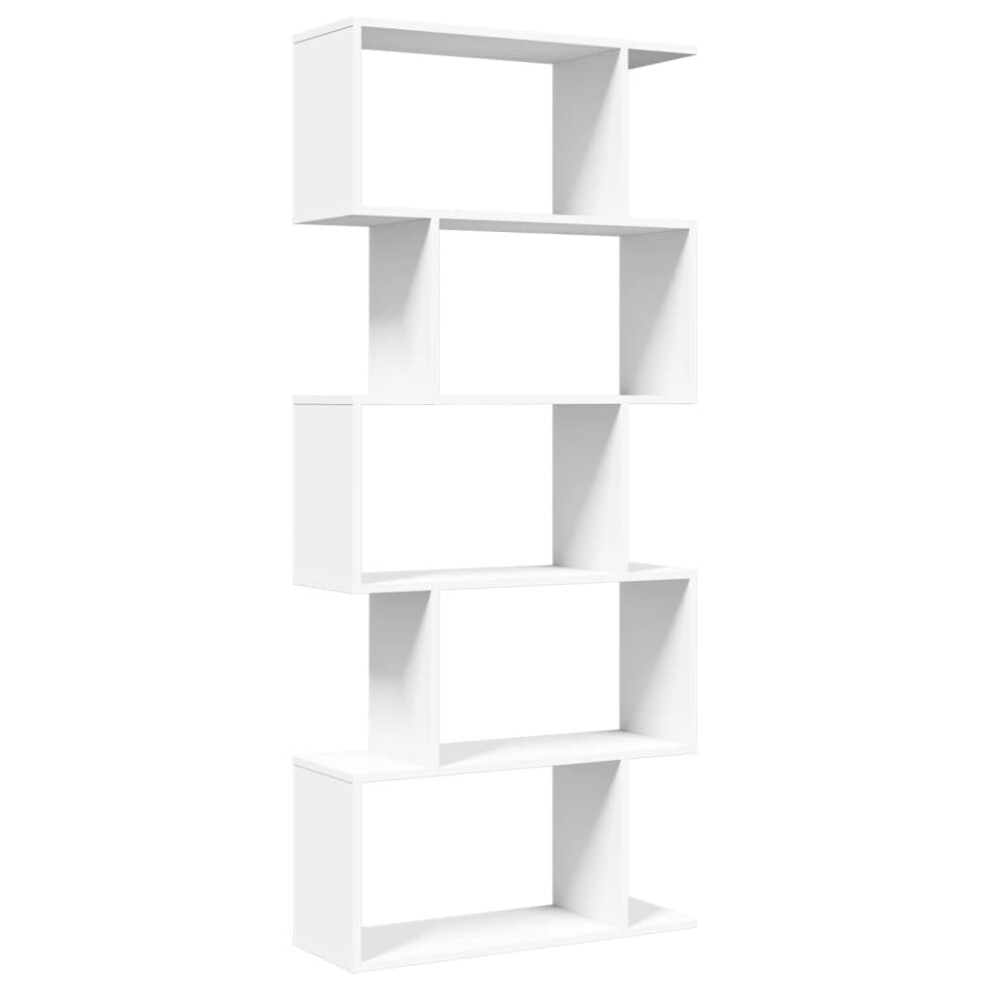 (white, 70 X 24 X 161 cm) vidaXL Room Divider Bookcase 6-Tier Shelf Bookshelf Engineered Wood