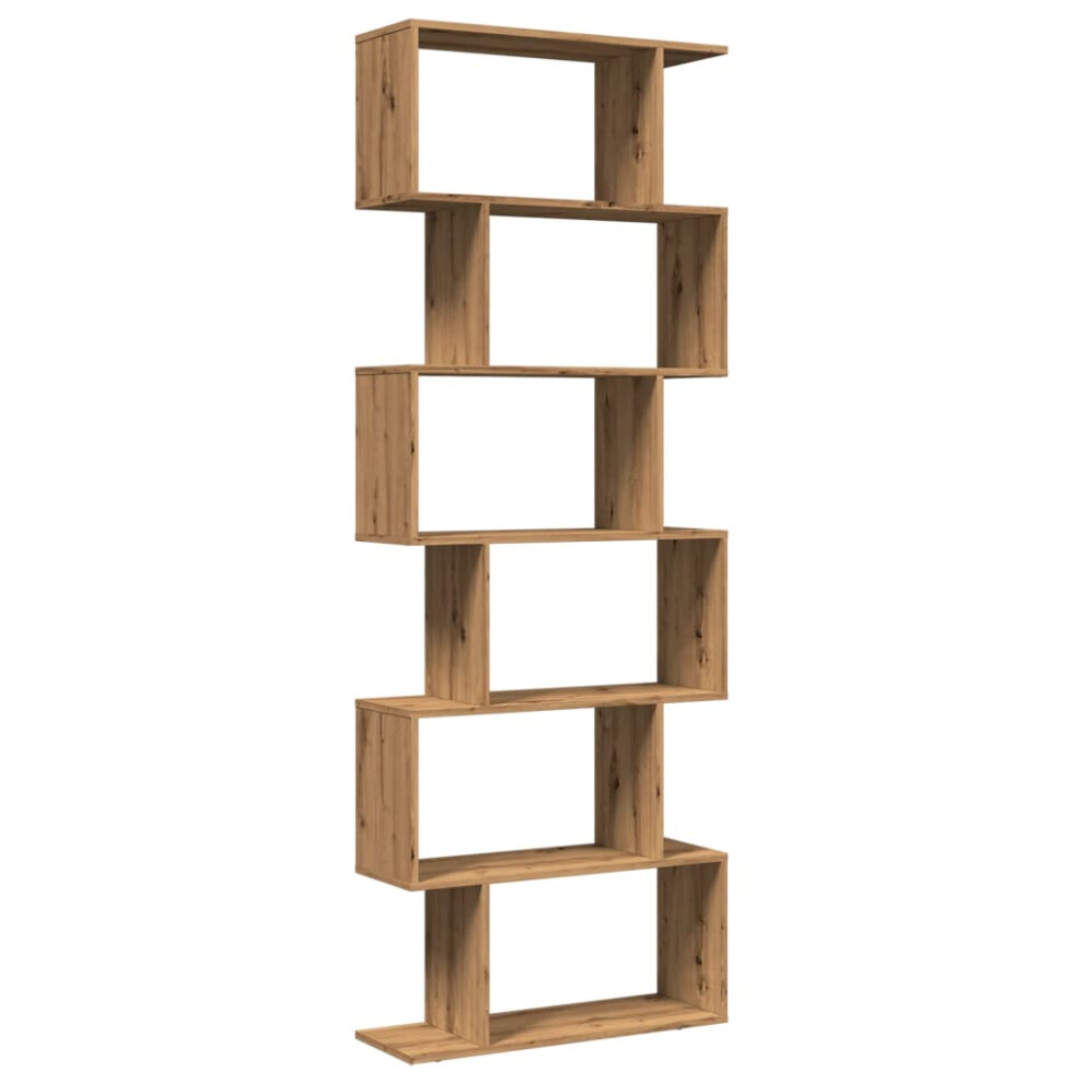 Vidaxl (Artisan Oak, 70 X 24 X 193 Cm) Room Divider Bookcase 6-Tier Shelf Bookshelf Engineered Wood