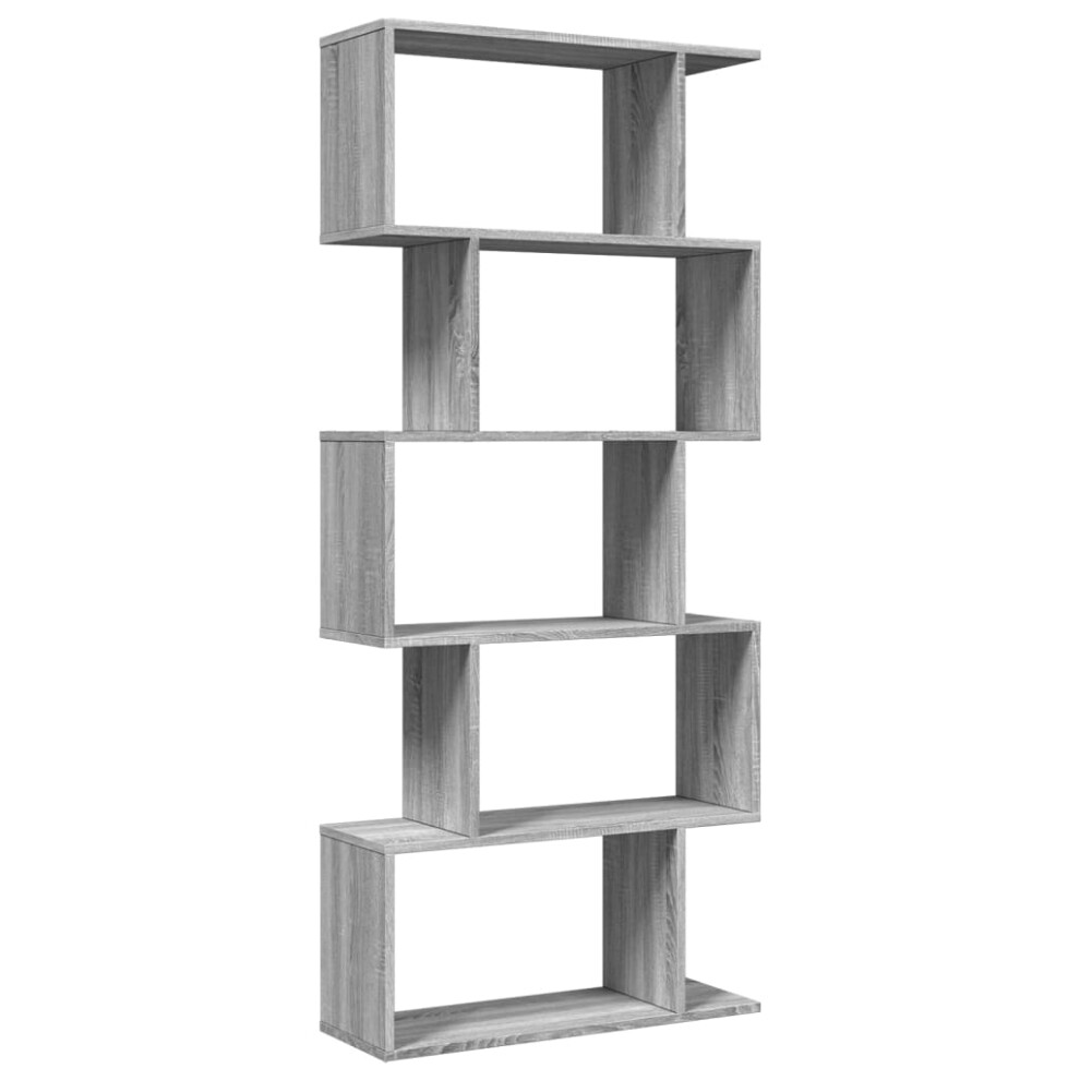 Vidaxl (Grey Sonoma, 70 X 24 X 161 Cm) Room Divider Bookcase 6-Tier Shelf Bookshelf Engineered Wood