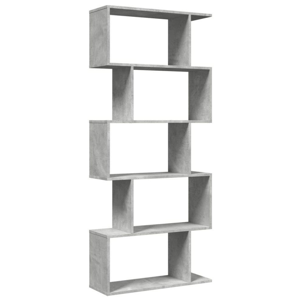 Vidaxl (Concrete Grey, 70 X 24 X 161 Cm) Room Divider Bookcase 6-Tier Shelf Bookshelf Engineered Wood