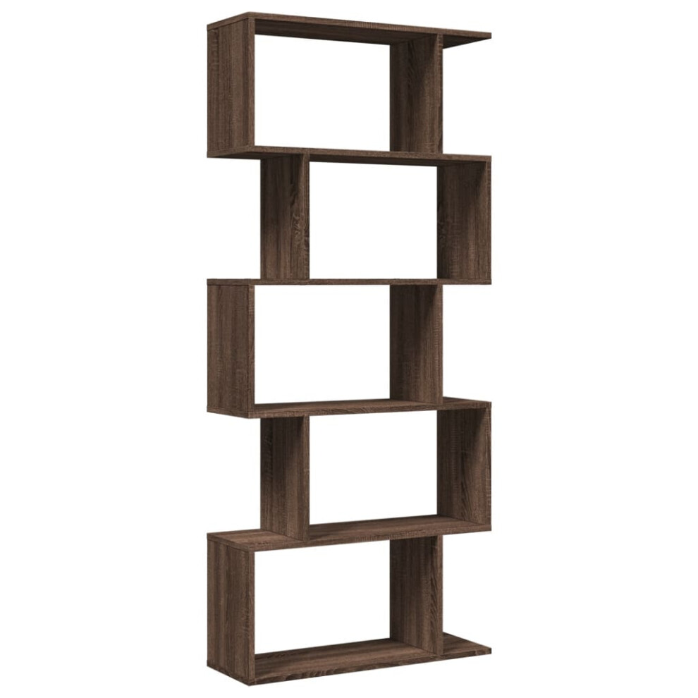 (brown oak, 70 x 24 x 161 cm) vidaXL Room Divider Bookcase 6-Tier Shelf Bookshelf Engineered Wood