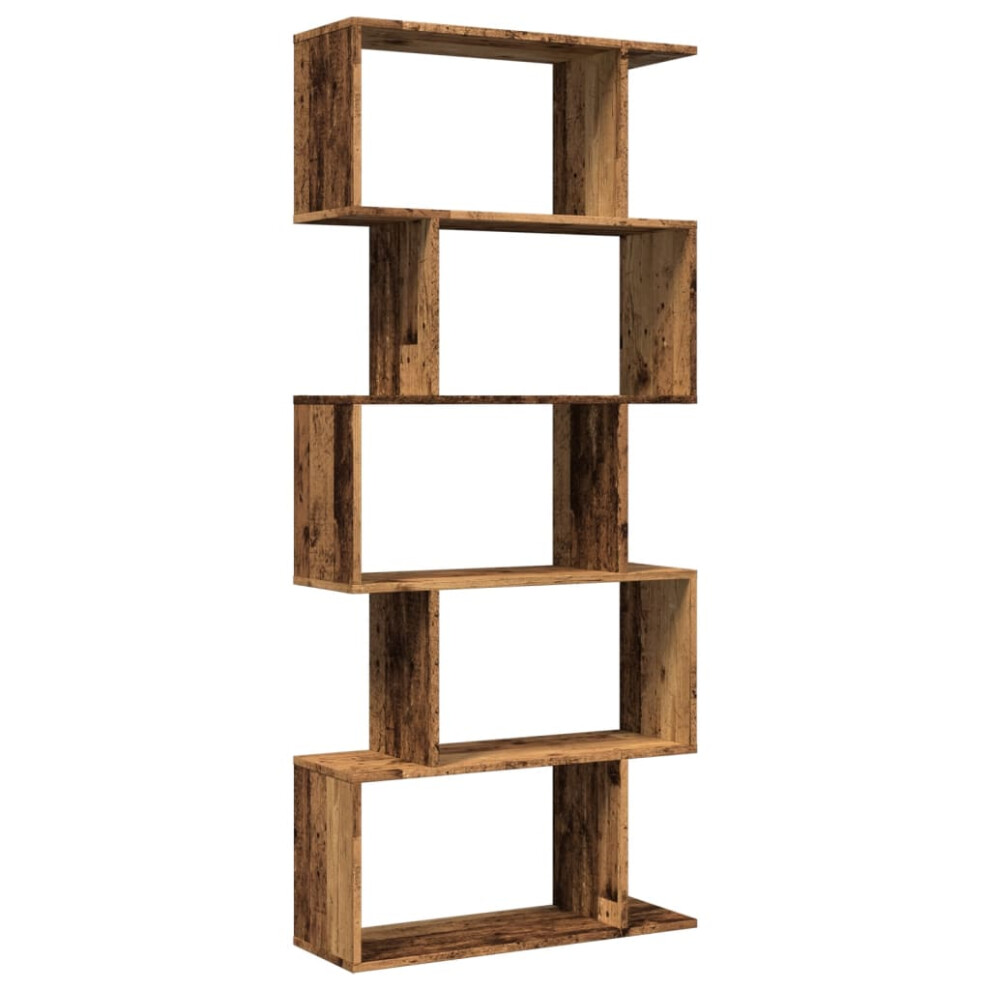 (old wood, 70 x 24 x 161 cm) vidaXL Room Divider Bookcase 6-Tier Shelf Bookshelf Engineered Wood