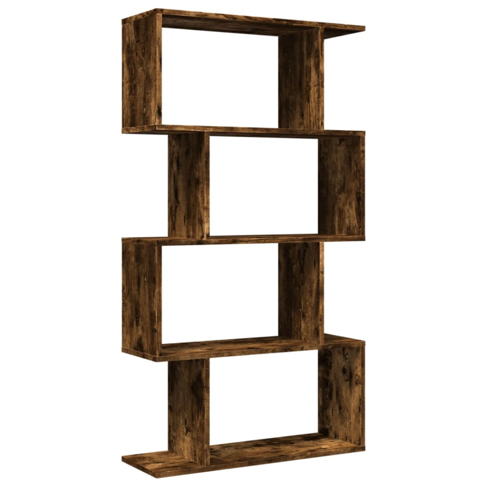 (smoked oak, 70 x 24 x 129 cm) vidaXL Room Divider Bookcase 6-Tier Shelf Bookshelf Engineered Wood