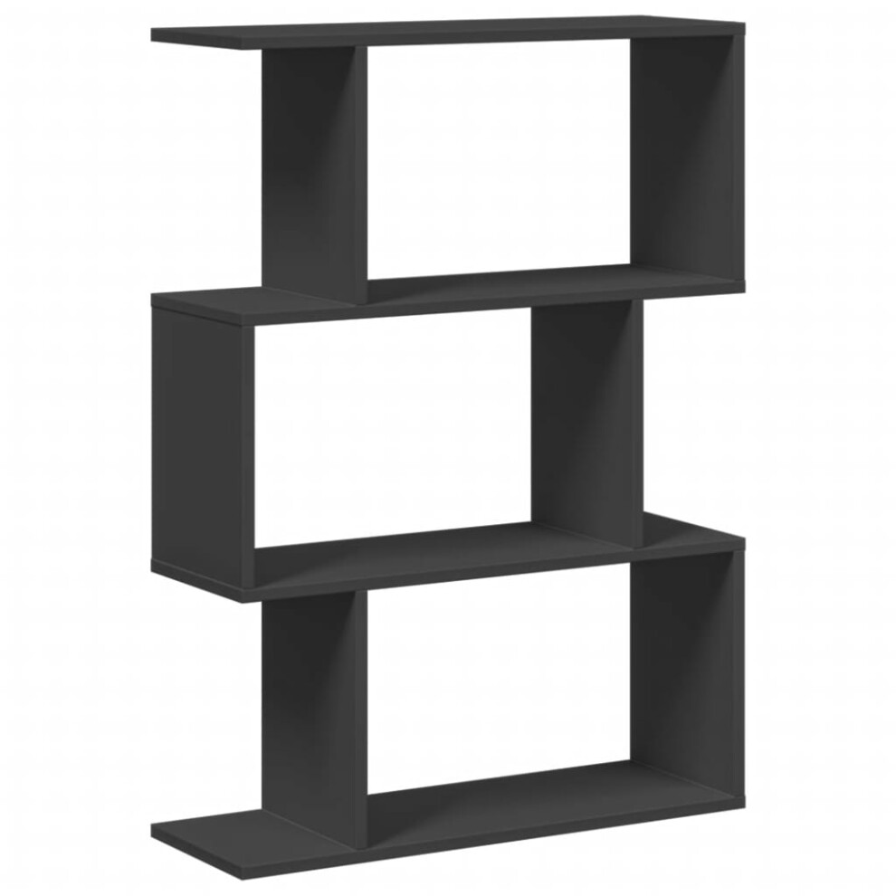 (black, 70 x 24 x 97 cm) vidaXL Room Divider Bookcase 6-Tier Shelf Bookshelf Engineered Wood