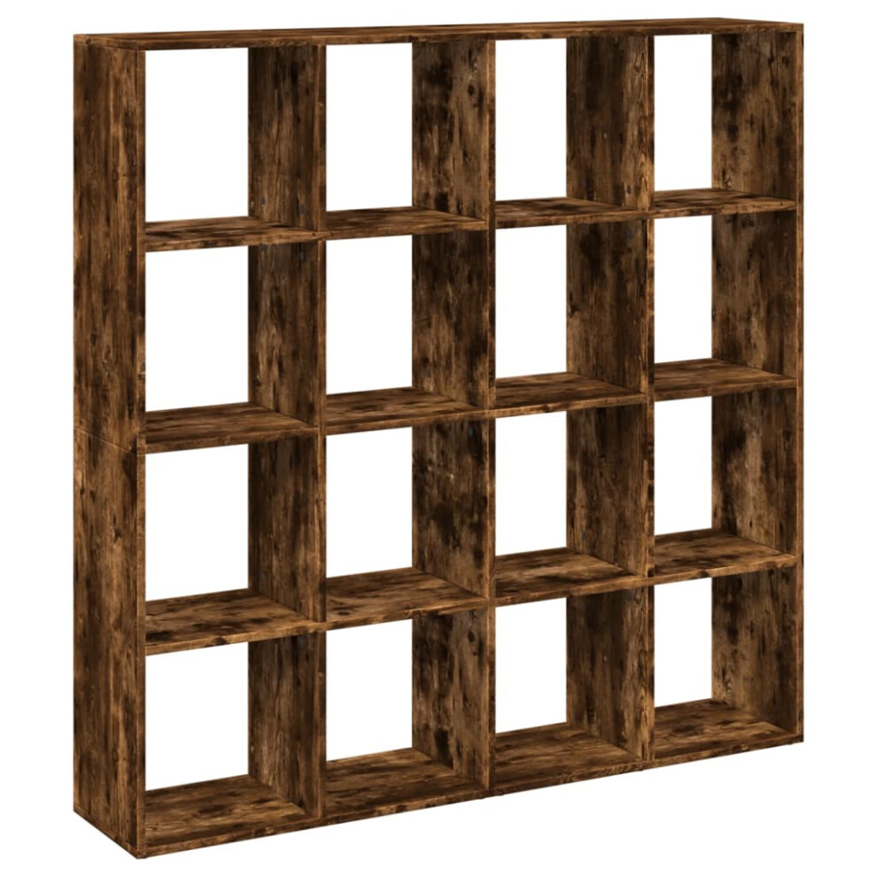 (smoked oak, 137.5 x 29 x 137.5 cm) vidaXL Room Divider Bookcase Book Rack Bookshelf Engineered Wood