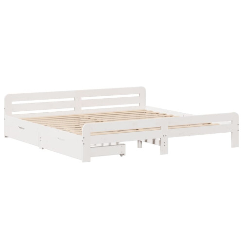 VidaXL (white, 180 x 200 cm) vidaXL Bed frame without Mattress Bed Wax Solid Wood Pine 2