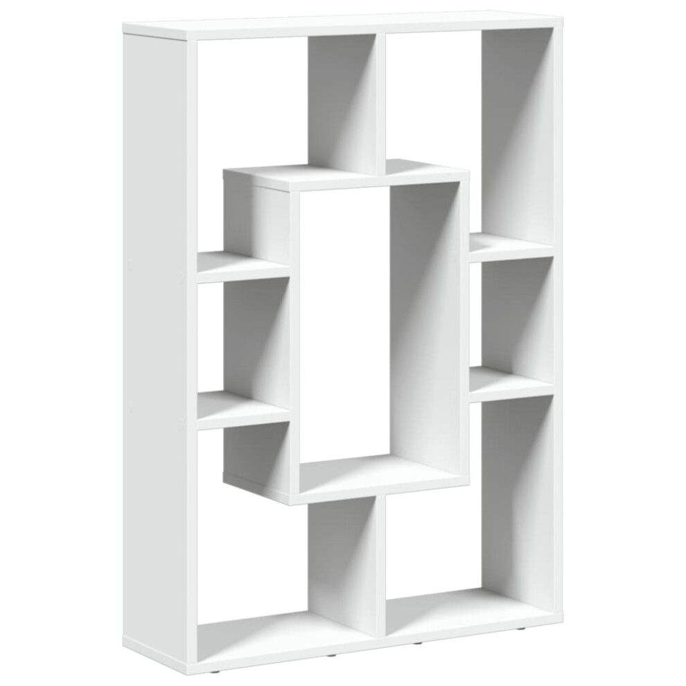 Vidaxl (White) Bookcase Bookshelf Rack Storage Cabinet Engineered Wood White