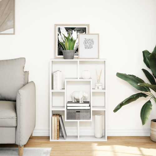 VidaXL (white) vidaXL Bookcase Bookshelf Rack Storage Cabinet Engineered Wood 2