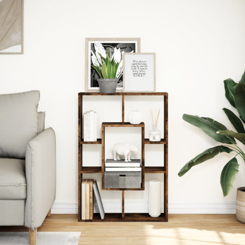 VidaXL (smoked oak) vidaXL Bookcase Bookshelf Rack Storage Cabinet Engineered Wood 2