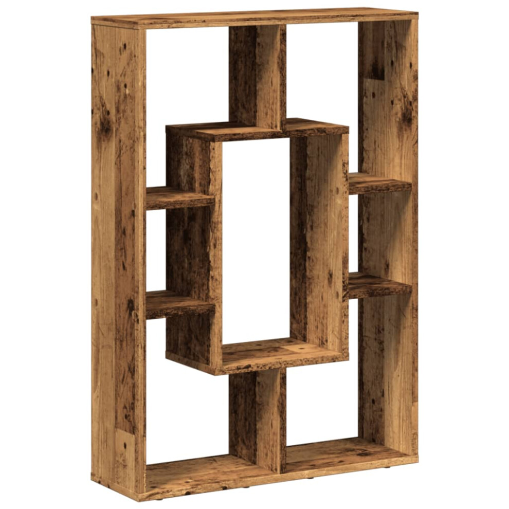Vidaxl (Old Wood) Bookcase Bookshelf Rack Storage Cabinet Engineered Wood Brown