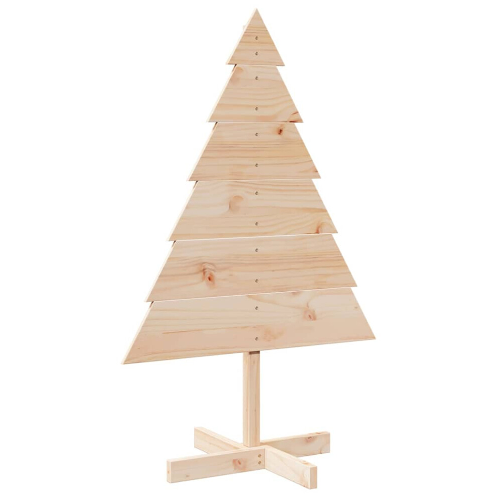 Vidaxl (110 Cm) Wooden Christmas Tree For Decoration Assemble Christmas Tree Solid Wood Brown