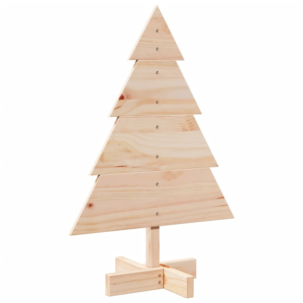 Vidaxl (70 Cm) Wooden Christmas Tree For Decoration Assemble Christmas Tree Solid Wood Brown