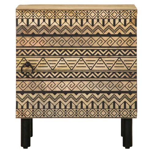 VidaXL (1 pcs) vidaXL Bed Cabinets Nightstand Bed Side Table Black Solid Rough Wood Mango 2