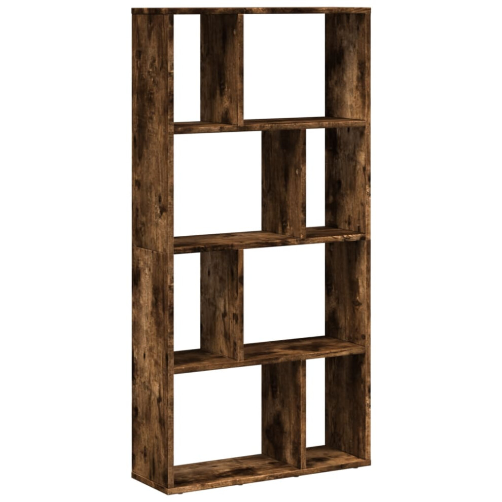 Vidaxl Bookcase Bookshelf Rack Storage Cabinet Smoked Oak Engineered Wood