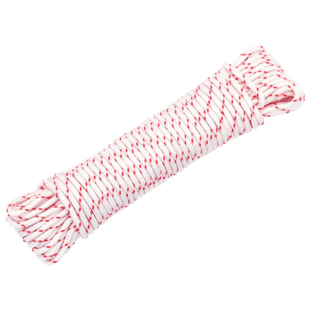 Vidaxl (3 Mm) Pull Starter Cord Recoil Pull Cord Starter Rope White And Red Nylon