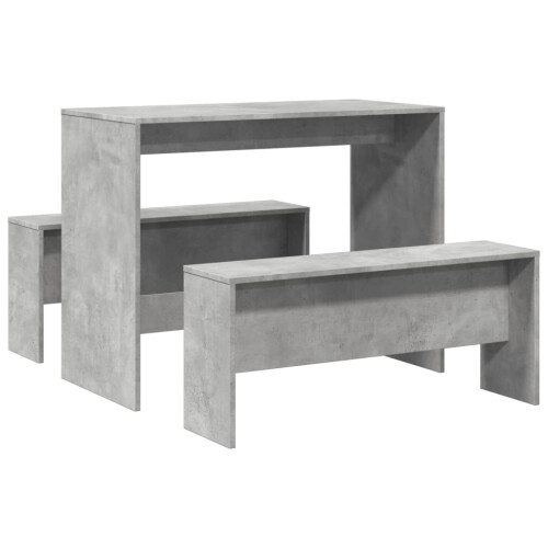 VidaXL (concrete grey) vidaXL Dining Table and Bench Set 3 Piece Dinner Table Set Engineered Wood 1