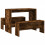 VidaXL (smoked oak) vidaXL Dining Table and Bench Set 3 Piece Dinner Table Set Engineered Wood 2