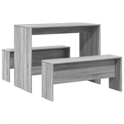 VidaXL (grey sonoma) vidaXL Dining Table and Bench Set 3 Piece Dinner Table Set Engineered Wood