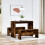 VidaXL (smoked oak) vidaXL Dining Table and Bench Set 3 Piece Dinner Table Set Engineered Wood 3